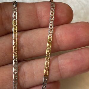 Tri Colored Gucci Mariner 18k over Italy 925 Sterling Silver Chain